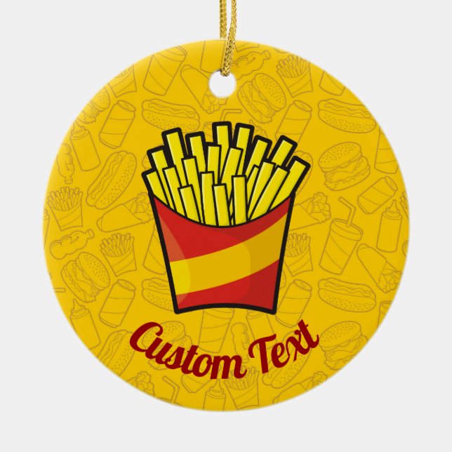 French Fries Ceramic Ornament (Front)