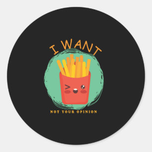 French Fries Classic Round Sticker
