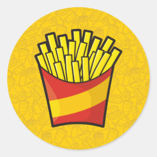 French Fries Classic Round Sticker