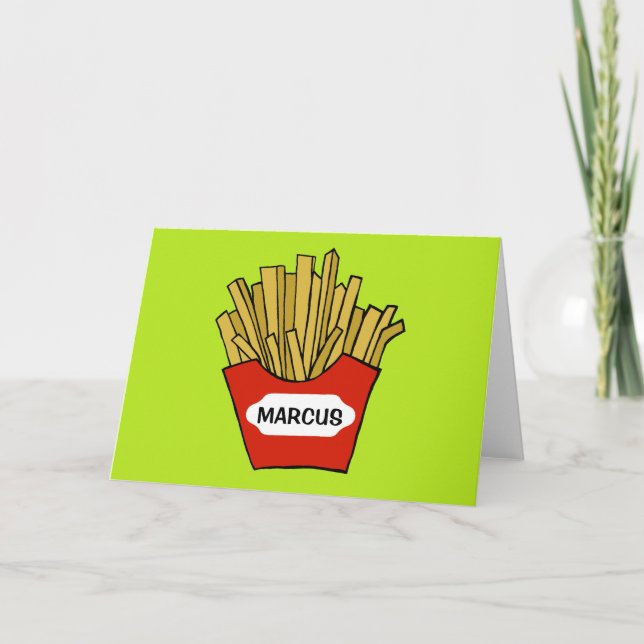 French fries custom blank greeting card (Front)
