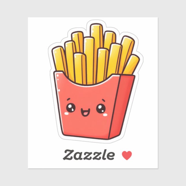 French Fries Custom-Cut Vinyl Stickers (Sheet)