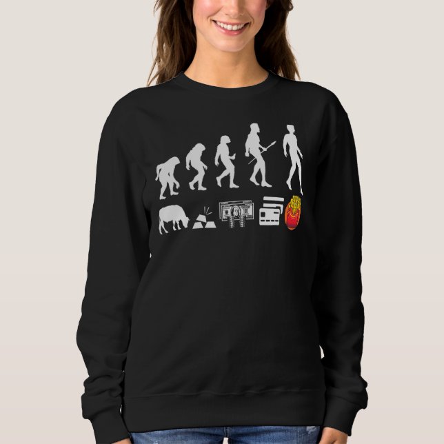 French Fries Evolution Fryer Fast Food Barbecue Sweatshirt (Front)