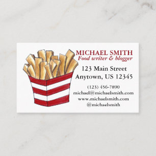French Fries Fast Food Foodie Fry Restaurant Bar Business Card
