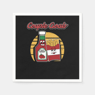 French Fries Funny Potato Puns Wedding Bride Groom Napkin