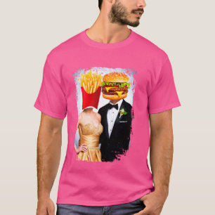 French Fries Hamburger Love Fast Food Funny Couple T-Shirt
