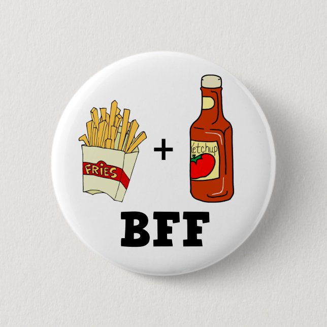 French fries & Ketchup BFF 6 Cm Round Badge (Front)