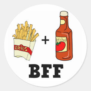 French fries & Ketchup BFF Classic Round Sticker