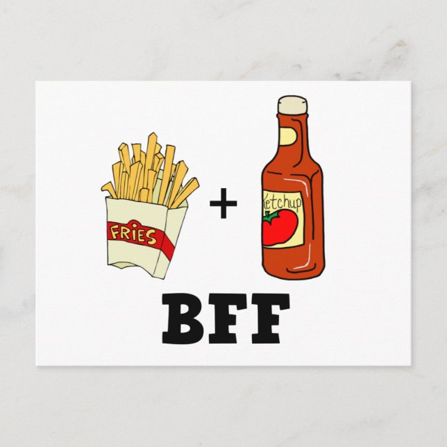 French fries & Ketchup BFF Postcard (Front)