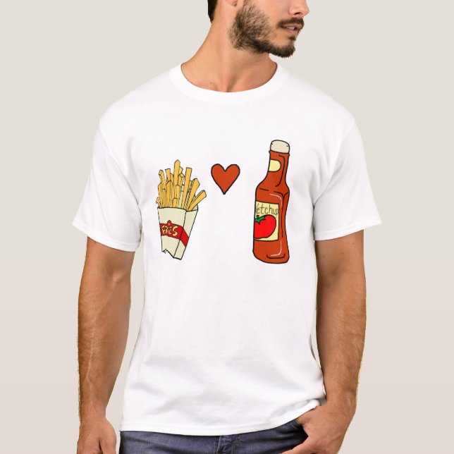 French Fries Love Ketchup T-Shirt (Front)