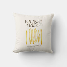 French Fries Lover Funny Throw Pillow