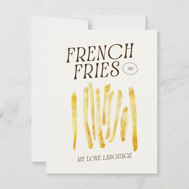 French Fries Lovers Funny Card (Front)