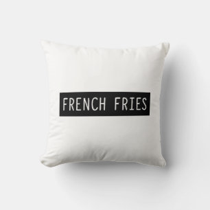 French Fries Old Typewriter Letters Cushion
