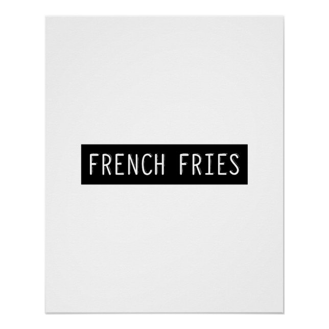 French Fries Old Typewriter Letters Poster (Front)