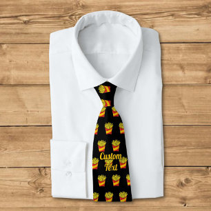 French Fries Pattern Neck Tie