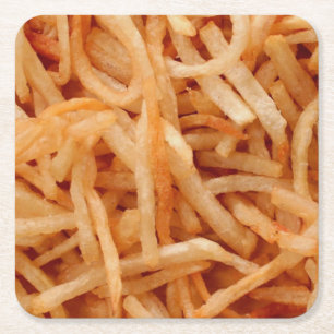 French Fries Potato Fry Square Paper Coaster
