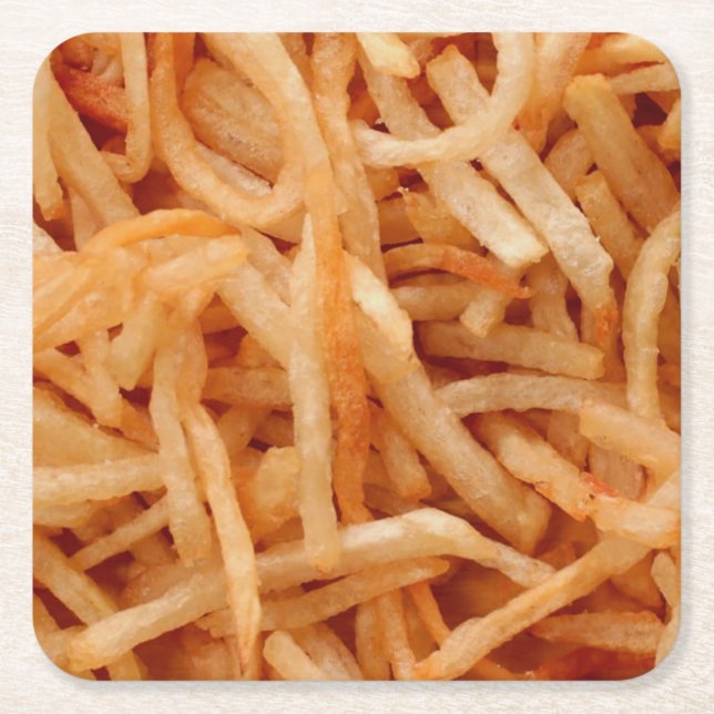 French Fries Potato Fry Square Paper Coaster (Front)