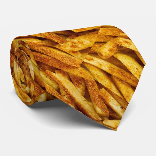French Fries Potato Junk Food Print On Necktie (Rolled)