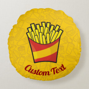 French Fries Round Pillow
