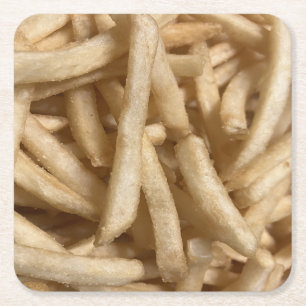 French Fries Square Paper Coaster