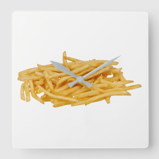 French Fries Square Wall Clock (Front)
