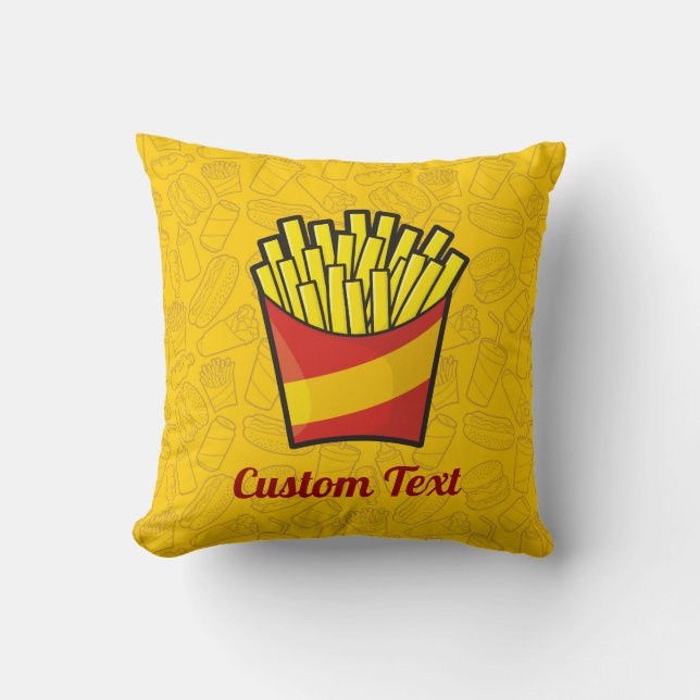 French Fries Throw Pillow (Front)