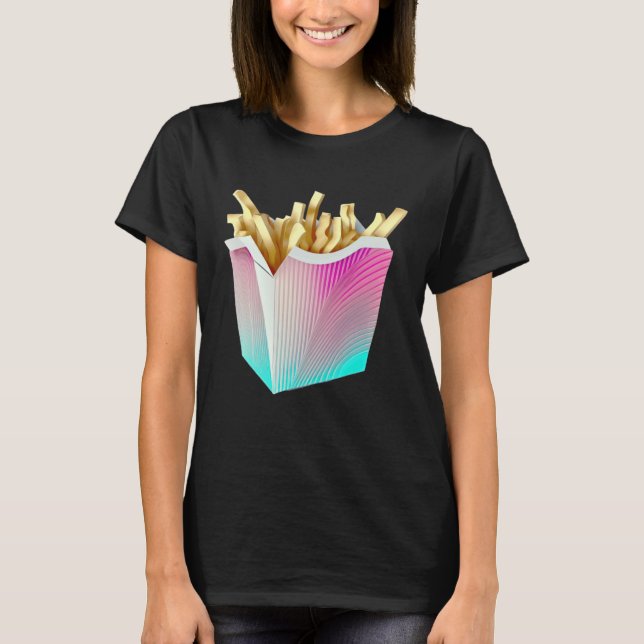 French Fries Vaporwave Retrowave Aesthetic T-Shirt (Front)