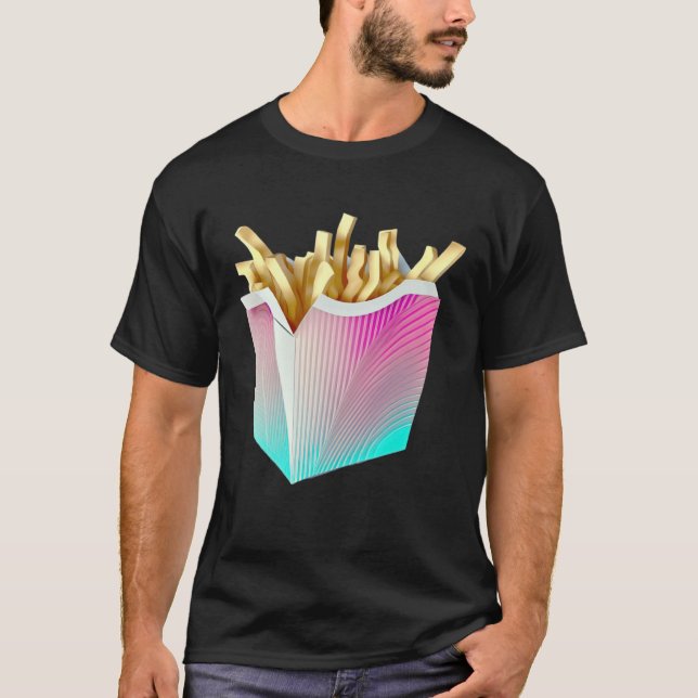 French Fries Vaporwave Retrowave Aesthetic T-Shirt (Front)