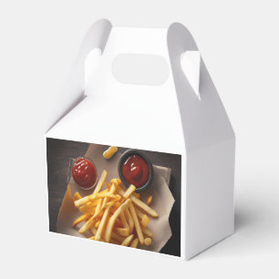 French fries with sause tasty snackes favour box