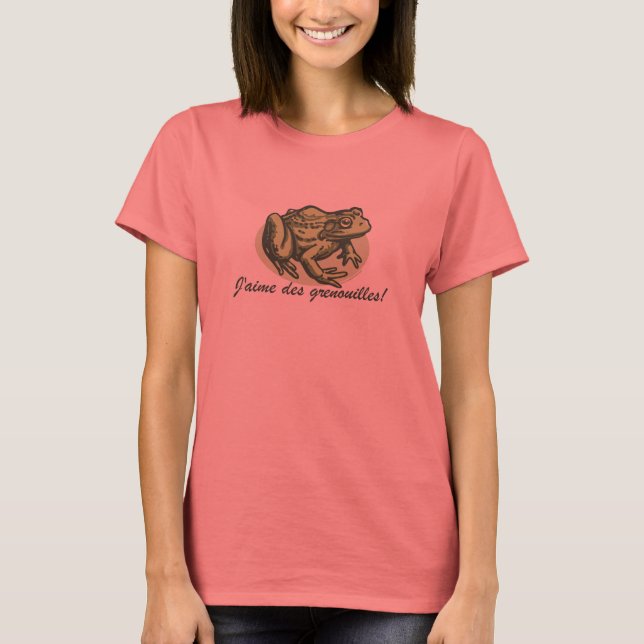French Frog - I Love Frogs T-Shirt (Front)