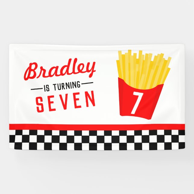 French Fry Birthday Party Banner (Horizontal)