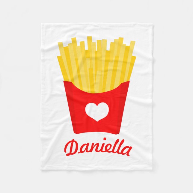 French Fry Love Fleece Blanket (Front)