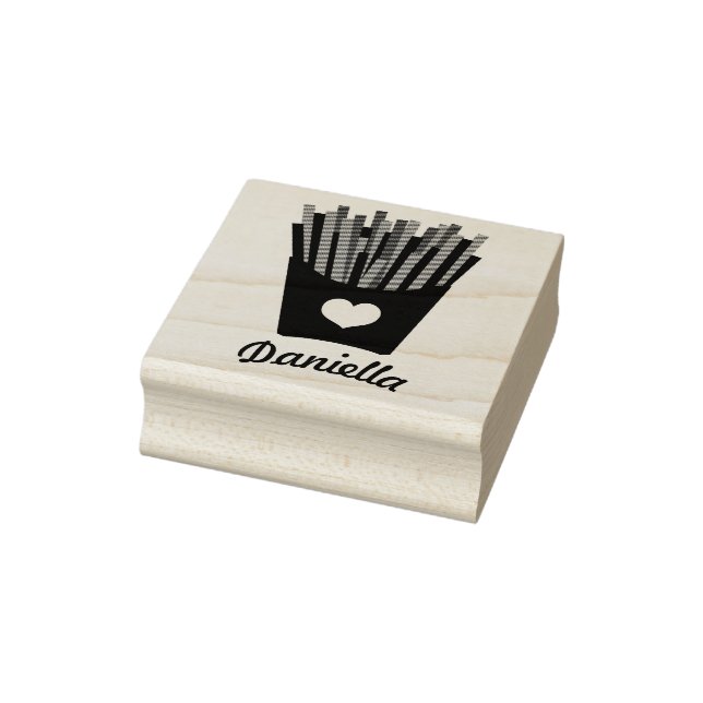 French Fry Love Rubber Stamp (Stamp)