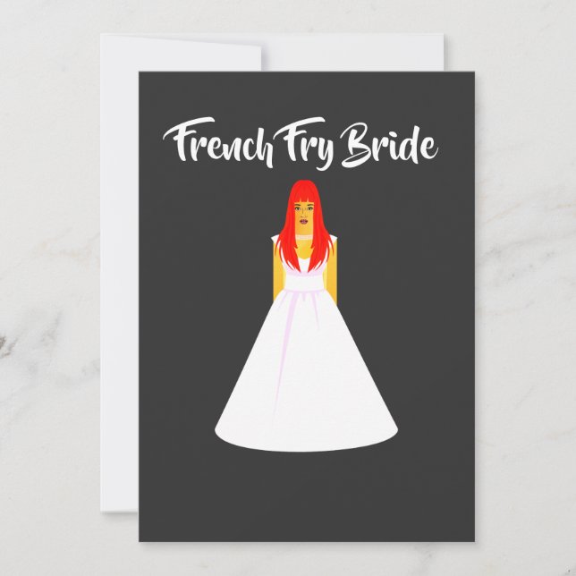 French Fry Potato Bride Dipped in Ketchup Invitation (Front)