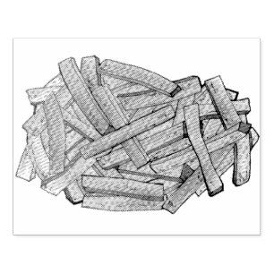 French Fry Steak Fries Fried Potatoes Chips Chef Rubber Stamp