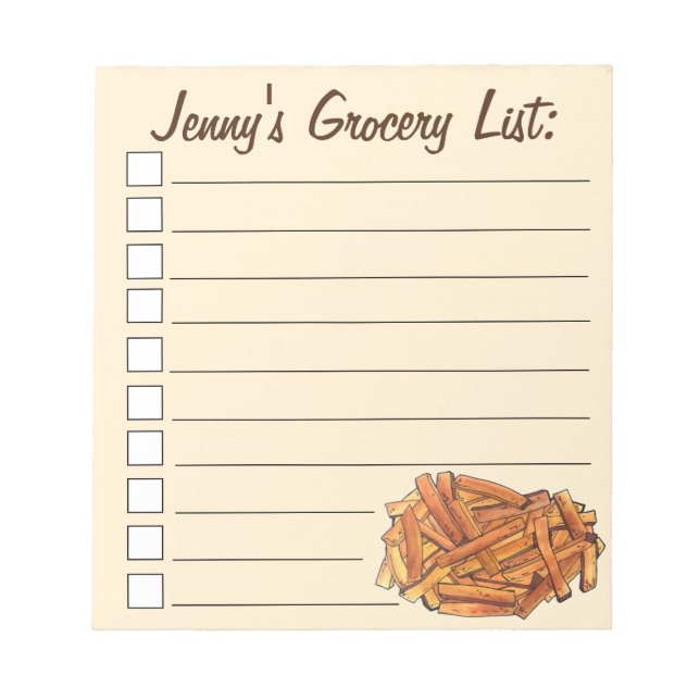 French Fry Steak Fries Fried Potatoes Chips Foodie Notepad (Front)