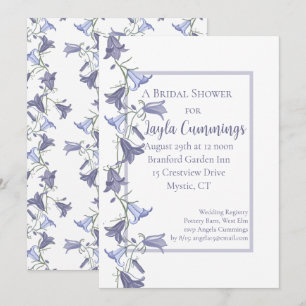 French Garden Bluebell Flowers Bridal Shower Invitation
