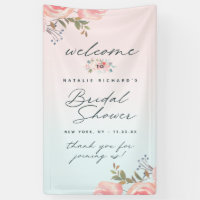 French Garden Floral Peony Bridal Shower Welcome