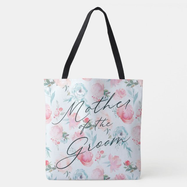 French Garden Floral Peony Mother of the Groom Tote Bag (Front)