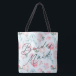 French Garden Floral Peony Personalised Bridesmaid Tote Bag<br><div class="desc">French Garden Floral Peony Design - with hand painted watercolor flowers and foliage, and elegant script calligraphy font. A charming vintage look in a pastel colour palette that is perfect for a spring or summer garden wedding. With feelings of the French countryside, this soft romantic floral design will compliment your...</div>