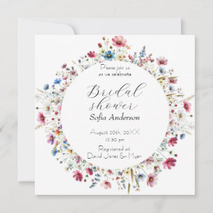 French Garden Party flower Invitation