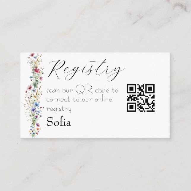 French Garden Party flower name Enclosure Card (Front)