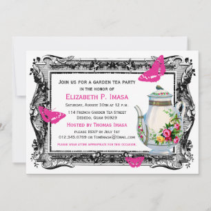 French Garden Tea Party Invitation