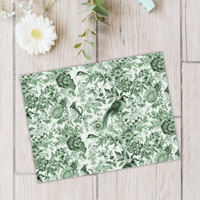 French Garden Toile de Jouy Green Tissue Paper (Creator Uploaded)