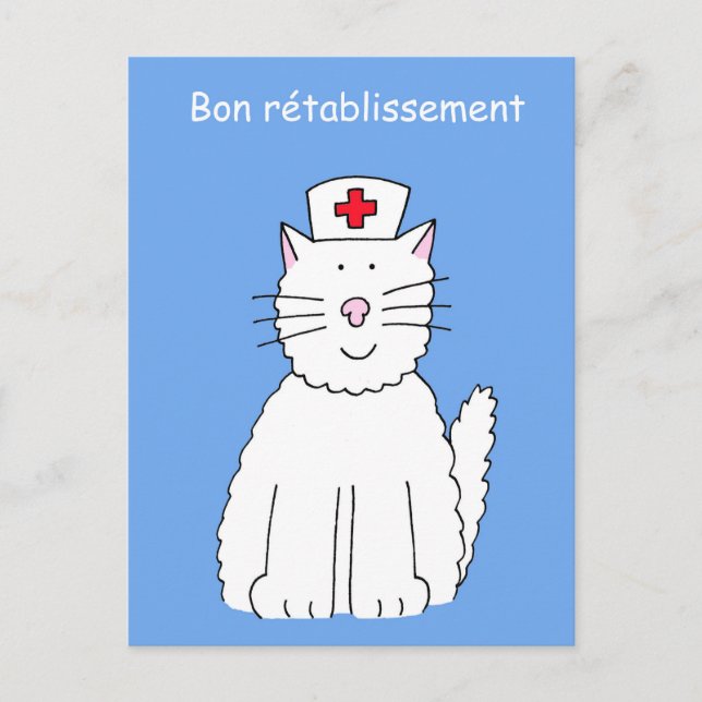 French Get Well Soon Bon Rétablissement Postcard (Front)