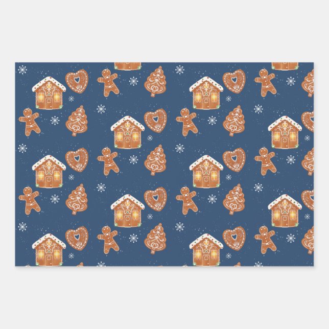 French Gingerbread Cookie Wrapping Paper  (Front)