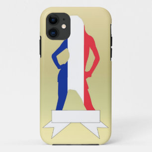 French girl on gold background iPhone 11 case