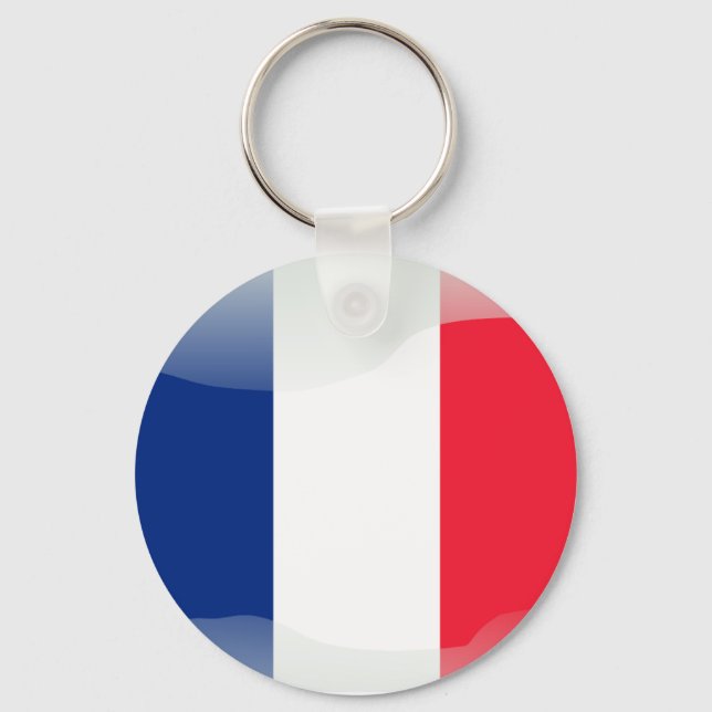 French glossy flag key ring (Front)