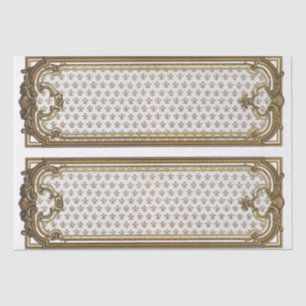 French Gold Frame Furniture Decoupage Fleur de Lis Tissue Paper