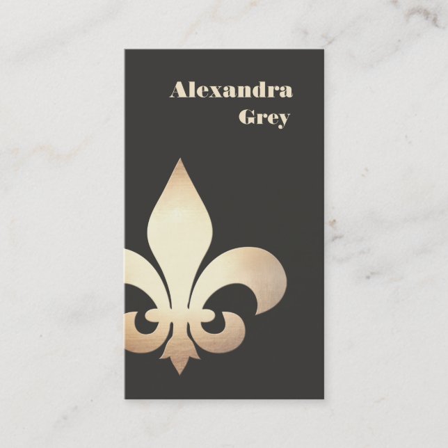 French Gold Leaf Fleur de Lis Business Card (Front)