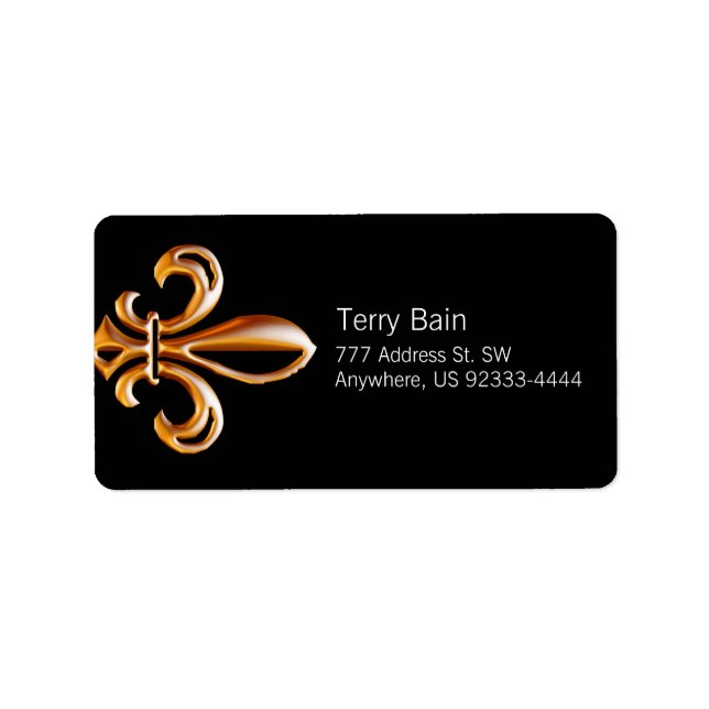 French Golden Fleur de Lis Label (Front)